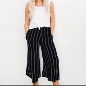 CJLA Carmen Pants Black White Striped Wide Leg